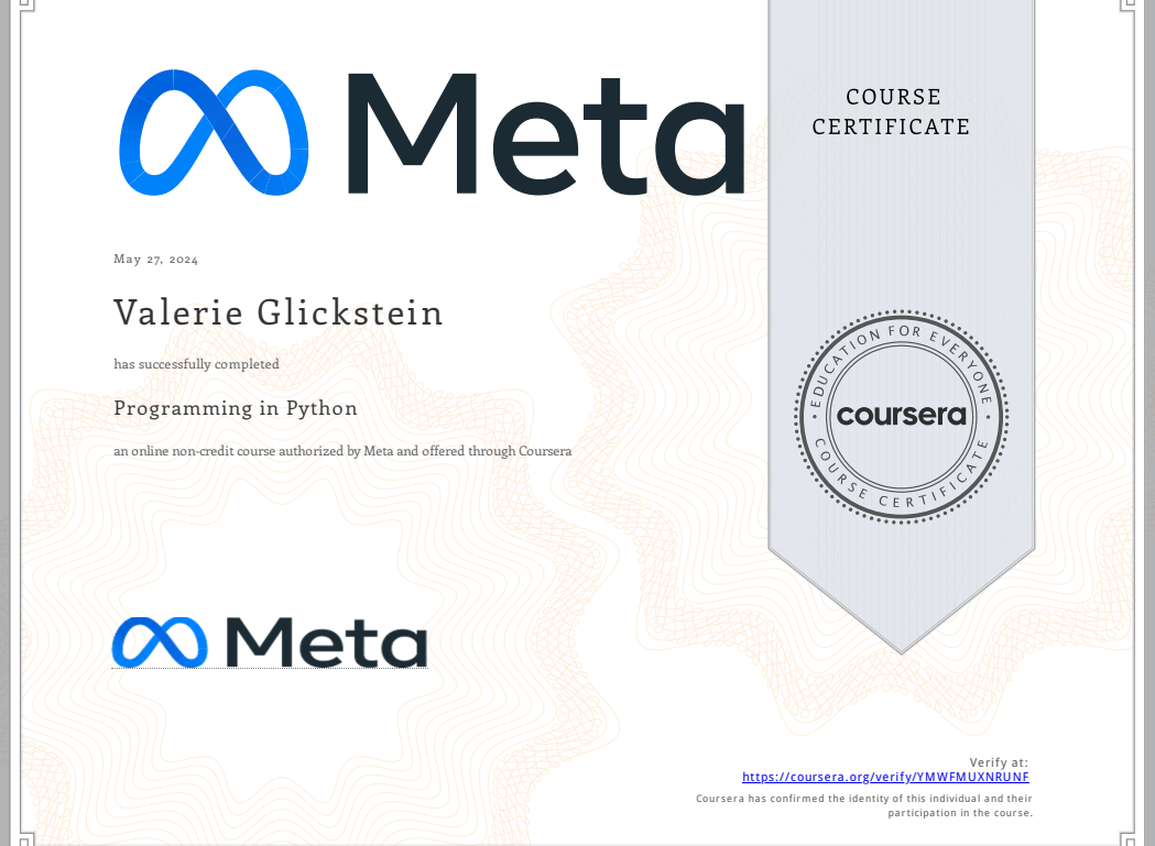 Meta Programming in Python Certificate